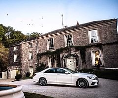 Wedding car hire + chauffeur White S class amg Mercedes 