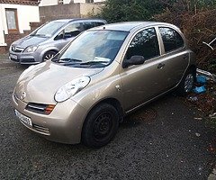 Nissan micra 05 no nct tax just up need stater moter gos on small push driven grand other than that