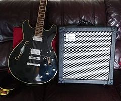 Aria pro11 with 60watt Roland cube Amp