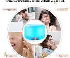 300ml Aromatherapy Essential Oil Diffuser,Room Decor Lighting, Waterless Auto Shut-Off with 4 Timer