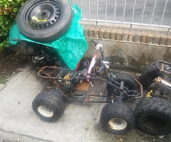 Pit bike and a spare engine 110 quad and a quad frame