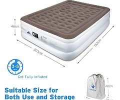 Air Bed King Size Double Queen Inflatable Air Mattress Raised Airbed With Built-in Electric Pump, St