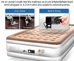 Air Bed King Size Double Queen Inflatable Air Mattress Raised Airbed With Built-in Electric Pump, St - Image 8/9