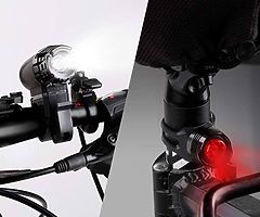 Bike Light Set - POWERFUL 320lm Lumens, Bicycle Headlight & Taillight with 4 Modes (Last 3-7 hou