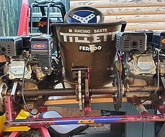 Twin engine anderson kart 13 hp comes with spare wheel an tyres, looking a swap for mx bike or quad,