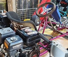 Twin engine anderson kart 13 hp comes with spare wheel an tyres, looking a swap for mx bike or quad,