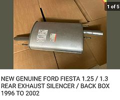 NEW GENUINE FORD FIESTA 1.25 / 1.3 REAR EXHAUST SILENCER / BACK BOX 1996 TO 2002