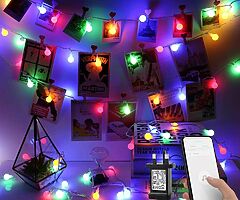 10m Smart Festoon Lights, Bluetooth and APP Control LED Globe String Lights, Plug in RGB & Warm 