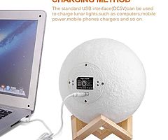 Moon Lamp, AGM 3D Printed 16 Colors LED Moon Light with Stand, Moon Night Light Seamless 15cm Lunar - Image 5/8