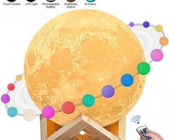 Moon Lamp, AGM 3D Printed 16 Colors LED Moon Light with Stand, Moon Night Light Seamless 15cm Lunar - Image 8/8