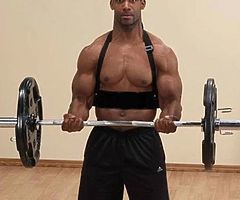 Gym Arm Blaster Training Padded Straps / Weight Lifting Bar. - Image 4/4