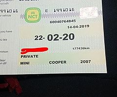 Mini Cooper 07 passed NCT today