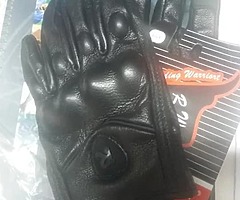 Leather motorbike gloves - Image 4/5