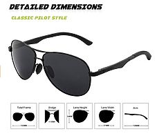 Classic Polarized Pilot Mirrored UV400 Protection Driving Sunglasses with Premium Metal Frame for me - Image 2/8