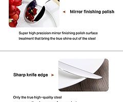 Cutlery Set, Elegant Life Flatware Set, 24-Piece Stainless Steel Silverware Sets High-Grade Mirror P