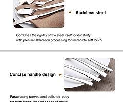 Cutlery Set, Elegant Life Flatware Set, 24-Piece Stainless Steel Silverware Sets High-Grade Mirror P - Image 4/8