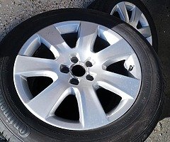 4x 18 inch original Audi A8 alloys with continental sport tires. 70 plus percent. - Image 4/5