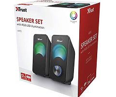 Trust Arys Compact RGB 2.0 PC Speakers for Computer and Laptop, 12 W, USB Powered - Black