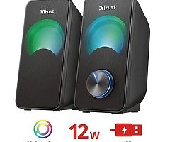 Trust Arys Compact RGB 2.0 PC Speakers for Computer and Laptop, 12 W, USB Powered - Black