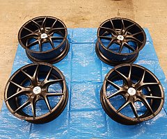 19" ZITO ZS05 ALLOY WHEELS MATT BLACK & 4 TYRES 5X112