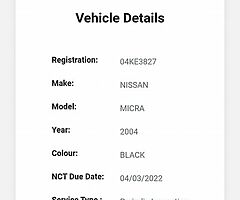 04 Nissan Micra NCT 0/22 - Image 9/10