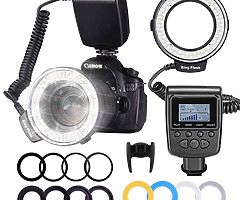 48 Macro LED Ring Flash Bundle with LCD Display Power Control,Adapter Rings and Flash Diffusers for - Image 8/8