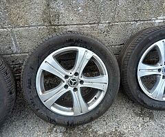 Mercedes 17s genuine alloy wheels with good tyres for sale - Image 4/6