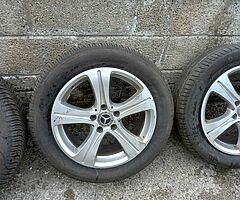 Mercedes 17s genuine alloy wheels with good tyres for sale - Image 6/6