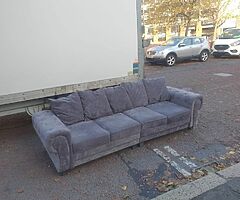 Grey fabric group sofa chesterfield £249 dimensions in last pic mint condition