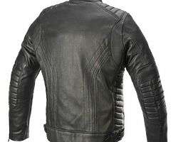 Alpinestars Classic Vintage Burstun Leather Jacket Motorbike Motorcycle Black