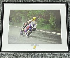 JOEY DUNLOP - LIMITED FRAMED PRINT - Isle of Man TT North West 200 Ulster Grand Prix BSB IOMTT