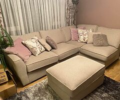 Corner sofa with foot stool