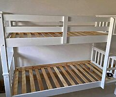 Single wooden bunk bed with Opt mattresses (Cash on delivery)