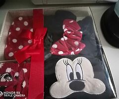 Disney water bottle eye mask and socks