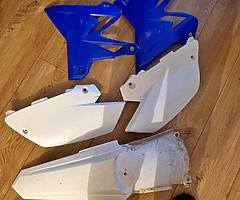 Restyle yz125 plastics no mudguard or plate.