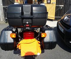 Givi side panniers and top box  Givi rack