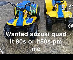 1902 Wanted suzuki quads pm what you  Lt