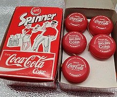 NEW OLD STOCK Vintage 70s 80s coca cola, fanta, sprite, opal fruits & more Russell spinner yo-yo