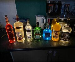 Light up bottles for man cave or just decoration