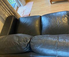 2 black leather sofas - Image 4/7