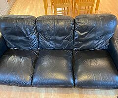 2 black leather sofas - Image 6/7