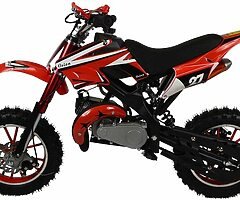 Kids 50cc Petrol Dirt Bikes - Blue or Red