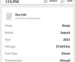 2015 Skoda Superb Finance this car from €58 P/W - Image 8/10