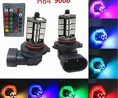 1 Pair HB4/9006 RGB & Remote Control Fog DRL Lights 27LEDs 5050SMD 16 Color Modes - Image 3/7