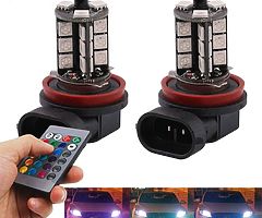 1 Pair HB4/9006 RGB & Remote Control Fog DRL Lights 27LEDs 5050SMD 16 Color Modes - Image 7/7