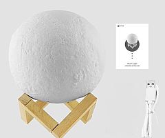 Moon Lamp 3D Printed 16 Colors LED Moon Light with Stand 10cm Lunar Night Light for Baby Kids Bedsi