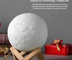 Moon Lamp 3D Printed 16 Colors LED Moon Light with Stand 10cm Lunar Night Light for Baby Kids Bedsi