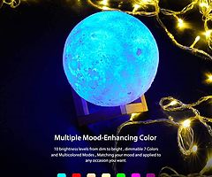 Moon Lamp 3D Printed 16 Colors LED Moon Light with Stand 10cm Lunar Night Light for Baby Kids Bedsi - Image 4/5