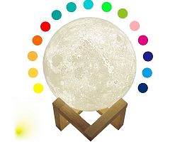 Moon Lamp 3D Printed 16 Colors LED Moon Light with Stand 10cm Lunar Night Light for Baby Kids Bedsi - Image 5/5