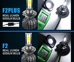 F2 Plus H7 LED Headlight Bulbs Canbus Free 16000LM 72W Xenons Super Bright (Fits Most Vehicles)